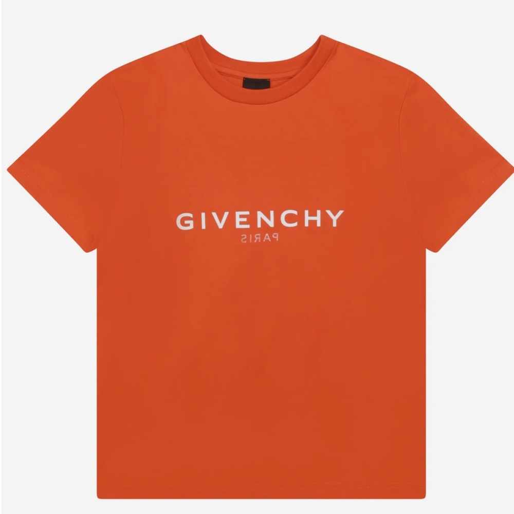 Givenchy Bold Orange Tee with White Logo
